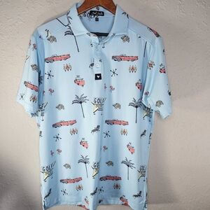 Men's Light Blue Golf Polo Shirt